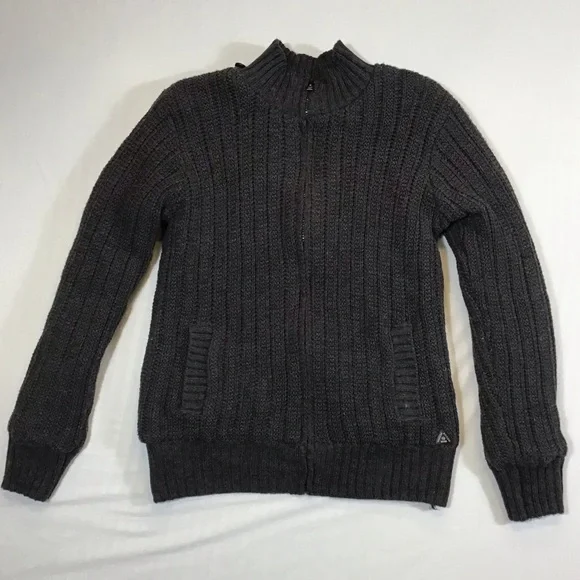 American Stitch Mens Cable Knit Sweater Jacket Size L Fleece Lined Plush Zip Up - Picture 6 of 13